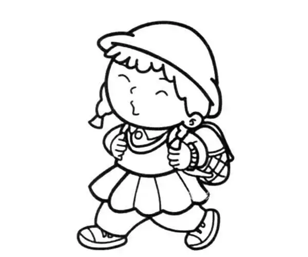 放学到家门口的简笔画