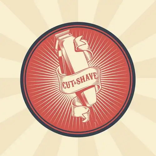 红色圆形飘带标签