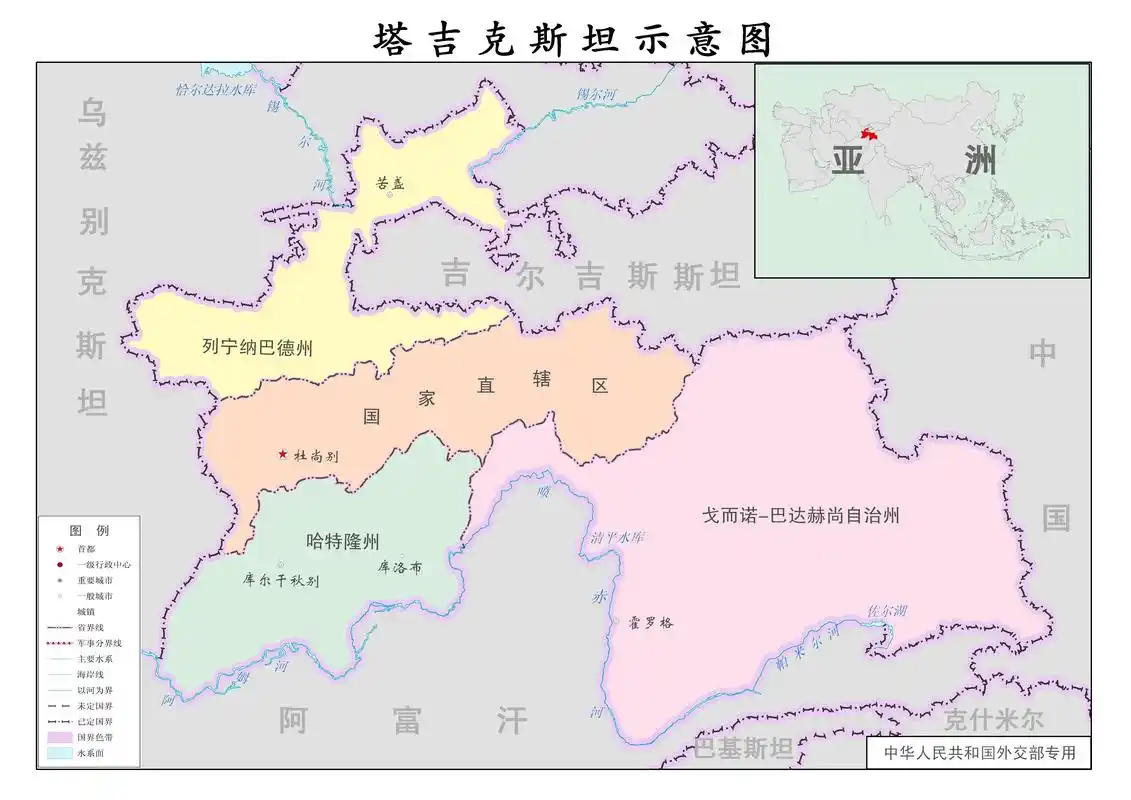塔吉克斯坦地图