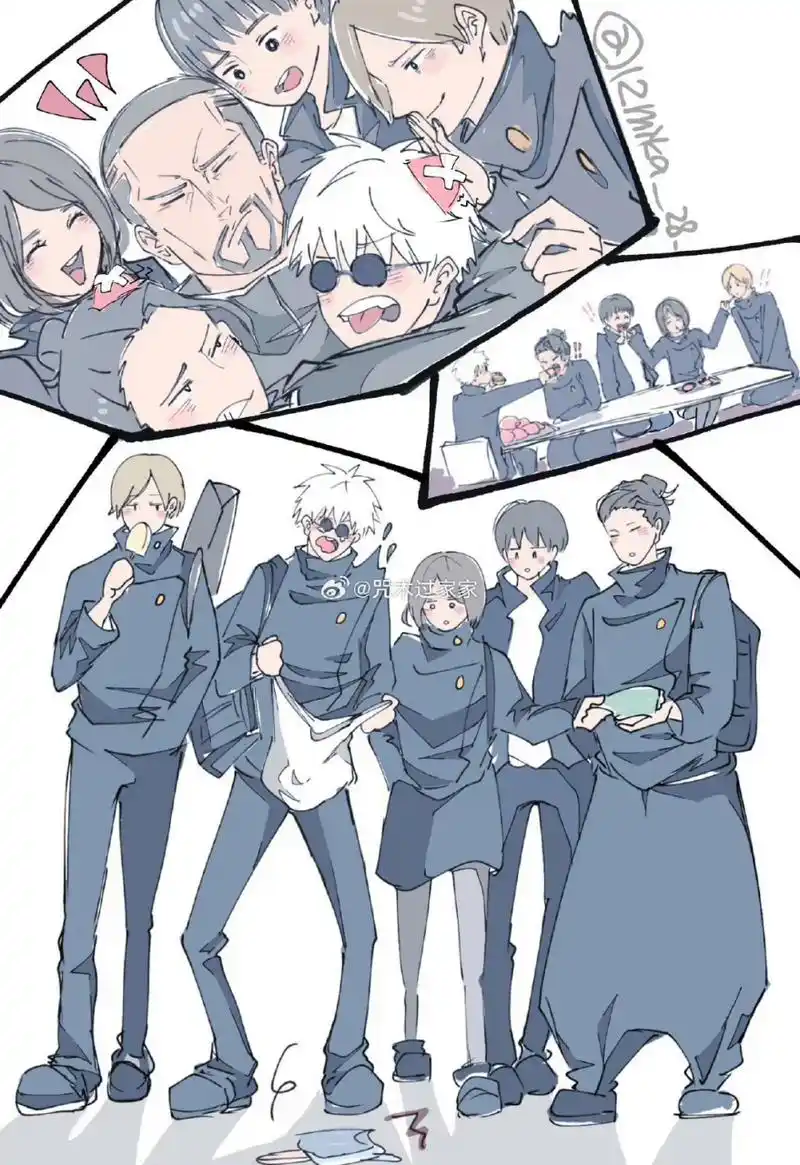 《咒术回战》高专时的五人组好快乐