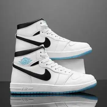 aj男鞋aj1空军一号高帮鞋子男潮鞋运动篮球冬季 北卡蓝(新款) 42