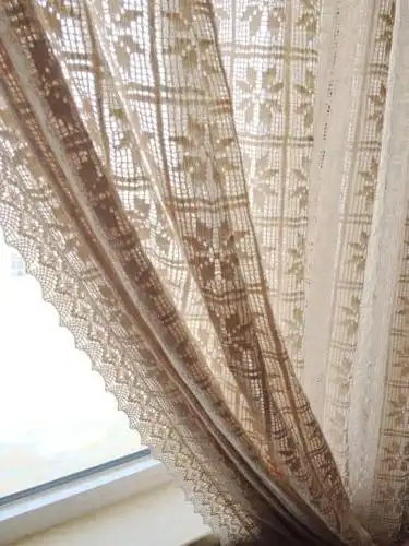 成品地中海 法式乡村 田园纯棉镂空钩针窗帘纱帘窗纱 伊丽莎白
