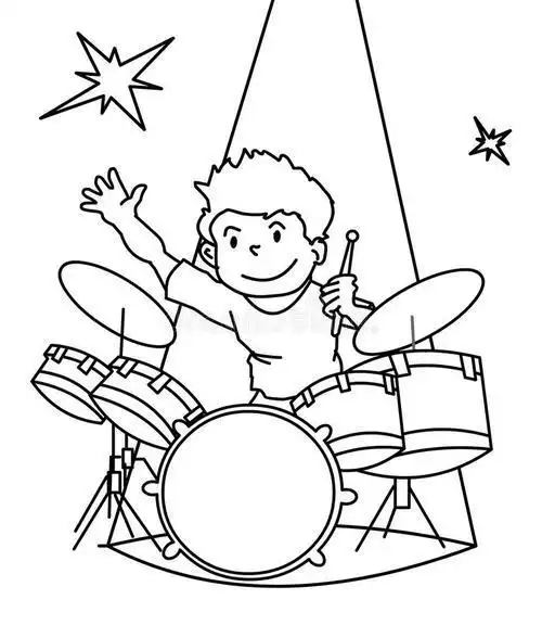 鼓手怎么画简笔画