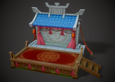 手绘 中国风 卡通 舞台 戏台 古代建筑 宫殿 皇宫 紫禁城 长安城 皇城