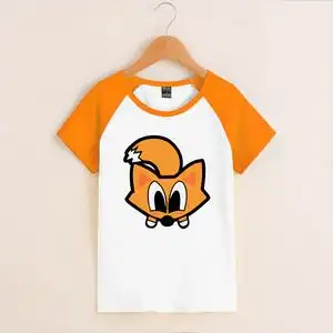 潮牌卡通动物小狐狸班组百搭短袖童装清凉毕业纪念衫简约半袖t恤