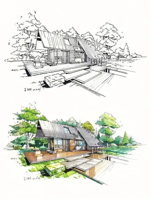 来打卡了《请大数据把我推给环境设计的uu》#手绘临摹  #景观手绘