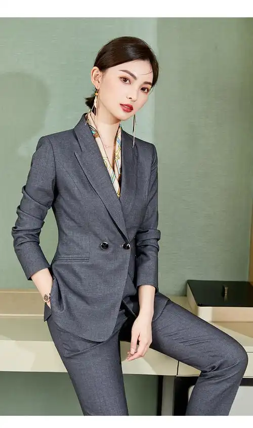 灰色西装 半身裙 m【图片 价格 品牌 报价】-京东