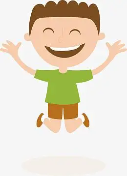 矢量图开心跳起来的小男孩