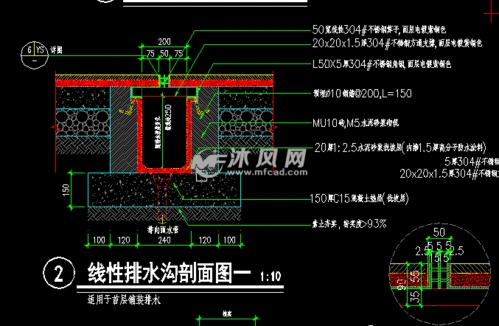线形排水沟缝隙式排水沟 - 引调水工程图图纸 - 沐风网