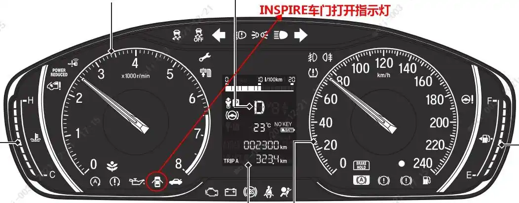 inspire车门打开指示灯