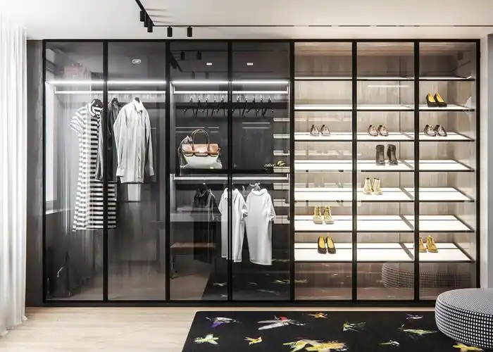 【玻璃门衣帽间案例】