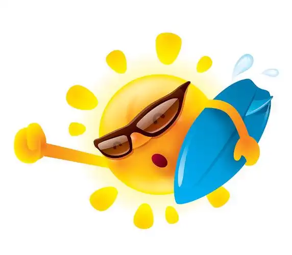 可爱的卡通太阳设计矢量素材