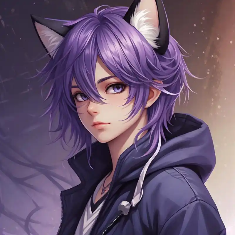动漫猫耳男生头像93超帅! 动漫风格的猫耳男生头像来啦!