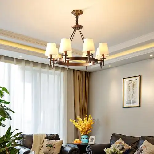 led美式吊灯客厅简美乡村简约欧式田园餐厅灯北欧卧室灯铁艺灯具