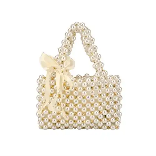 珍珠包包女手工自制diy材料包散珠编织串珠包包小香风仙女手提包