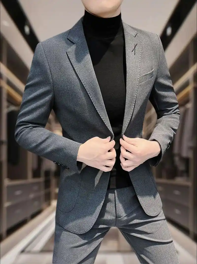 商务休闲套装.2024年春秋新款男士必备的高级感痞帅商务男装 - 抖音