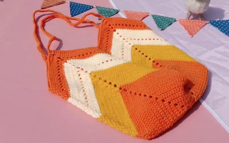 方底渐变视频教程毛线钩针水桶包菜篮子包森妈手工diy