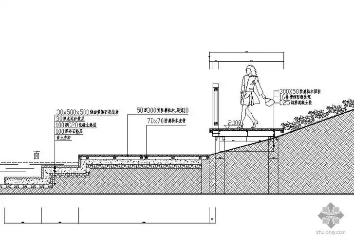 公园木栈道施工图