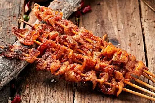 美味串烤鸡皮 美味佳肴