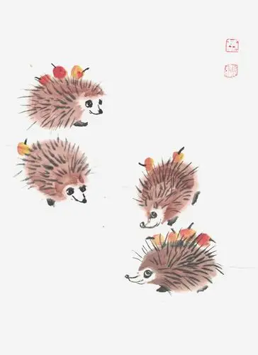 跟黄艳敏学儿童国画一一刺猬