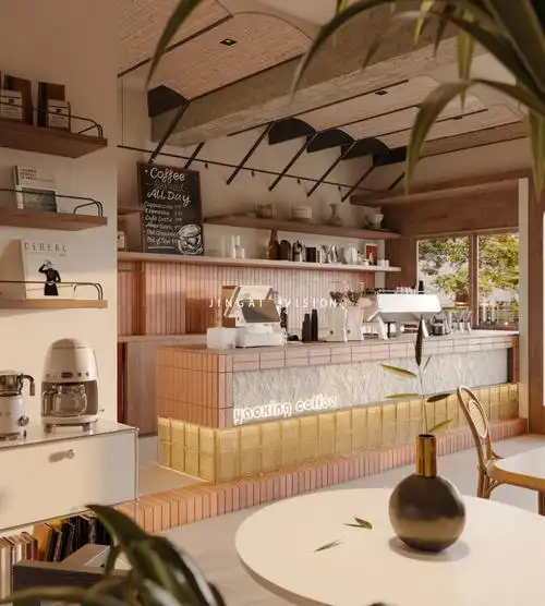 咖啡厅  #胡伟星  #效果图  #高颜值咖啡馆推荐  #装修