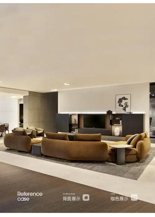 意大利poliform极简布艺沙发客厅组合转角大小户型弧形现代轻奢