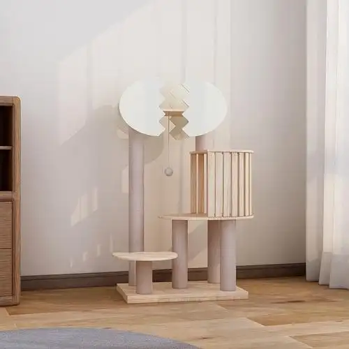 实木猫爬架日系风猫架猫窝猫树猫屋一体创意别墅猫咪猫爬架