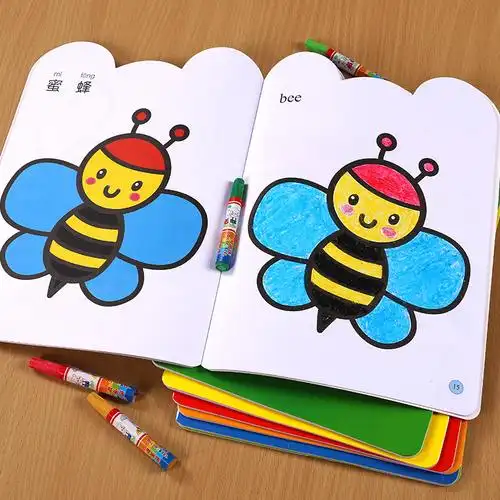 幼儿童涂色本2-3-4-5-6岁阶梯涂色书绘画册 宝宝涂鸦填色学画画本