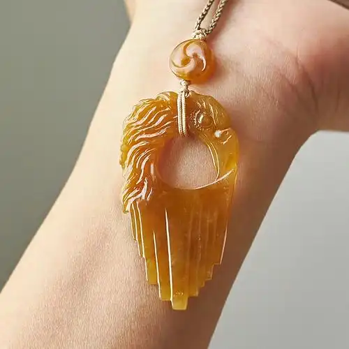 翡翠挂件牌子玉坠黄翡缅甸天然玉石a货原创设计雕刻