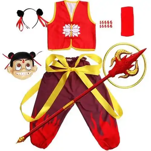 哪咤之魔童降世衣服同款哪吒全套万圣节男女童cos儿童演出服套装t