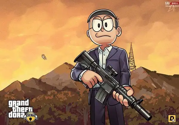 求图中大雄拿枪的图片,谢谢!