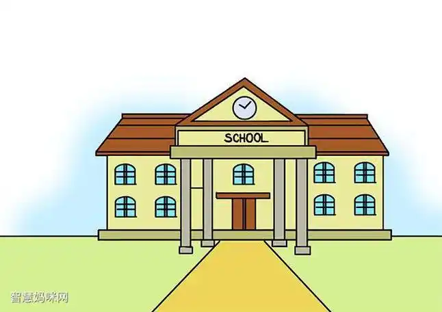 如何画学校简笔画学校教学楼简笔画图片漂亮学校怎么画涂色 儿童学校