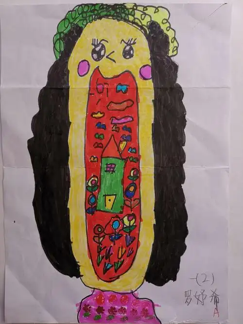 美术一年级上册《哈哈镜》瘦版优秀作业(一2)