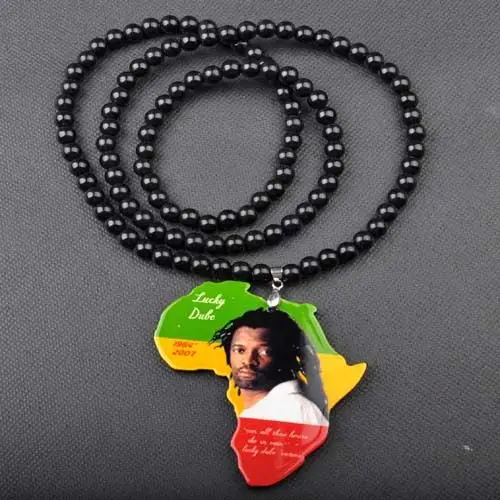 厂家直销嘻哈hiphop亚克力大牌吊坠项链 非洲地图黑人说唱饰品