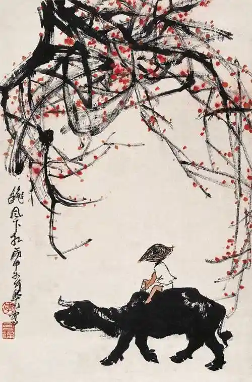 李可染1984年作牧牛图立轴