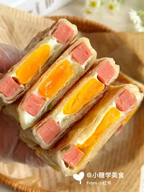 5分钟快手早餐懒人版火腿鸡蛋饼巨简单