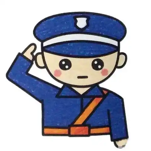小警察儿童画警察简笔画图片大全幼儿园警察简笔画图片大全敬礼的警察