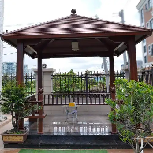 户外铝合金凉亭别墅庭院花园休闲灯带亭子景观木屋凉亭