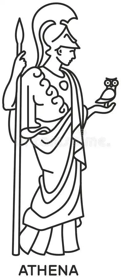 古希腊雅典娜简笔画