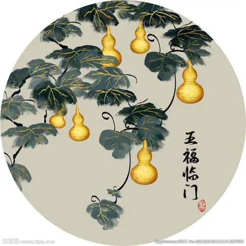 五福临门葫芦玄关图片