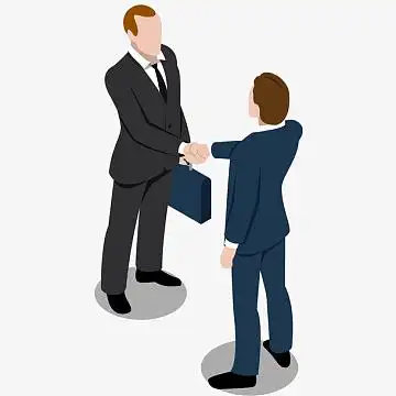 握手祝贺卡通插画