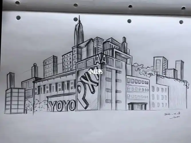 随手画两点透视街景练习