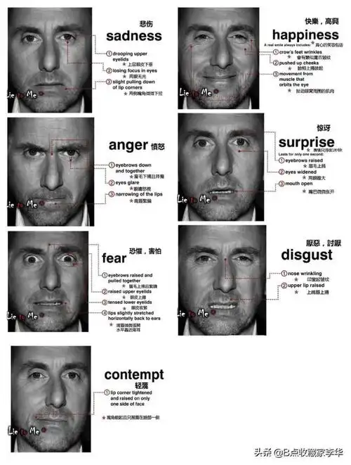 面部微表情有图详解 微表情心理学与肢体语言 - 虾皮情感网