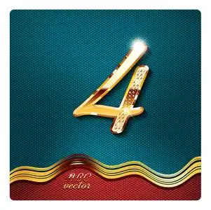 节日的数学符号金黄的时尚数字 4照片