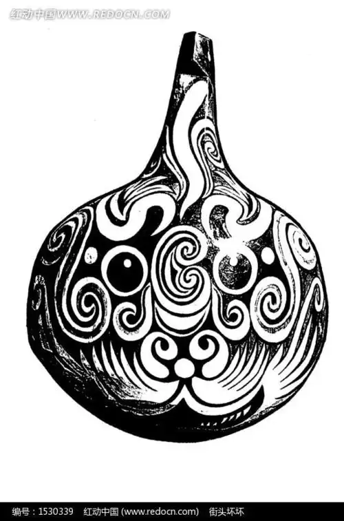 手绘白面叶蔓纹马勺脸谱