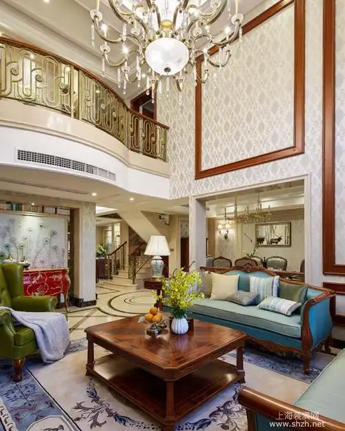 别墅装修美式风格完工实景展示,上海腾龙别墅设计作品,欢迎品鉴