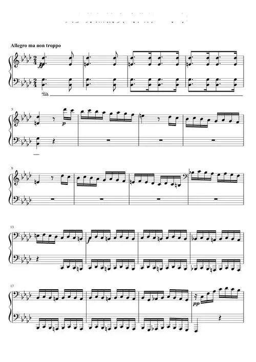 贝多芬热情奏鸣曲第三乐章  no.23, op.57 原版钢琴谱