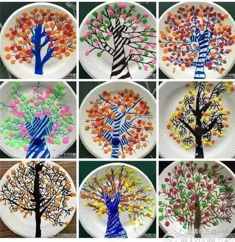 画创意助教剪纸作品美丽的盘子三年级剪纸艺术纸盘贴纸剪纸儿童手工