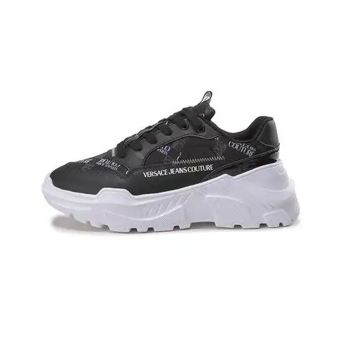 范思哲versacejeanscouture男士织物配皮系带休闲运动鞋73ya3scazs397