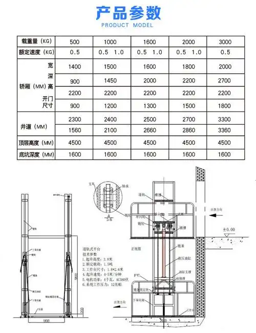 导轨式升降货梯液压升降货梯 厂房升降货梯简易升降货梯定制款